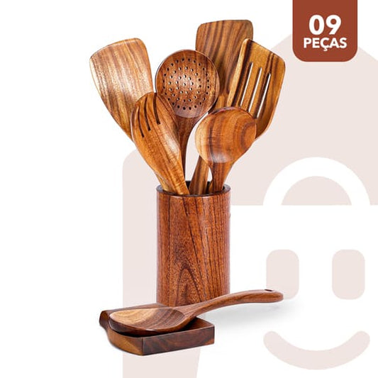 WOOD COOK | Kit de utensílios em madeira para cozinha